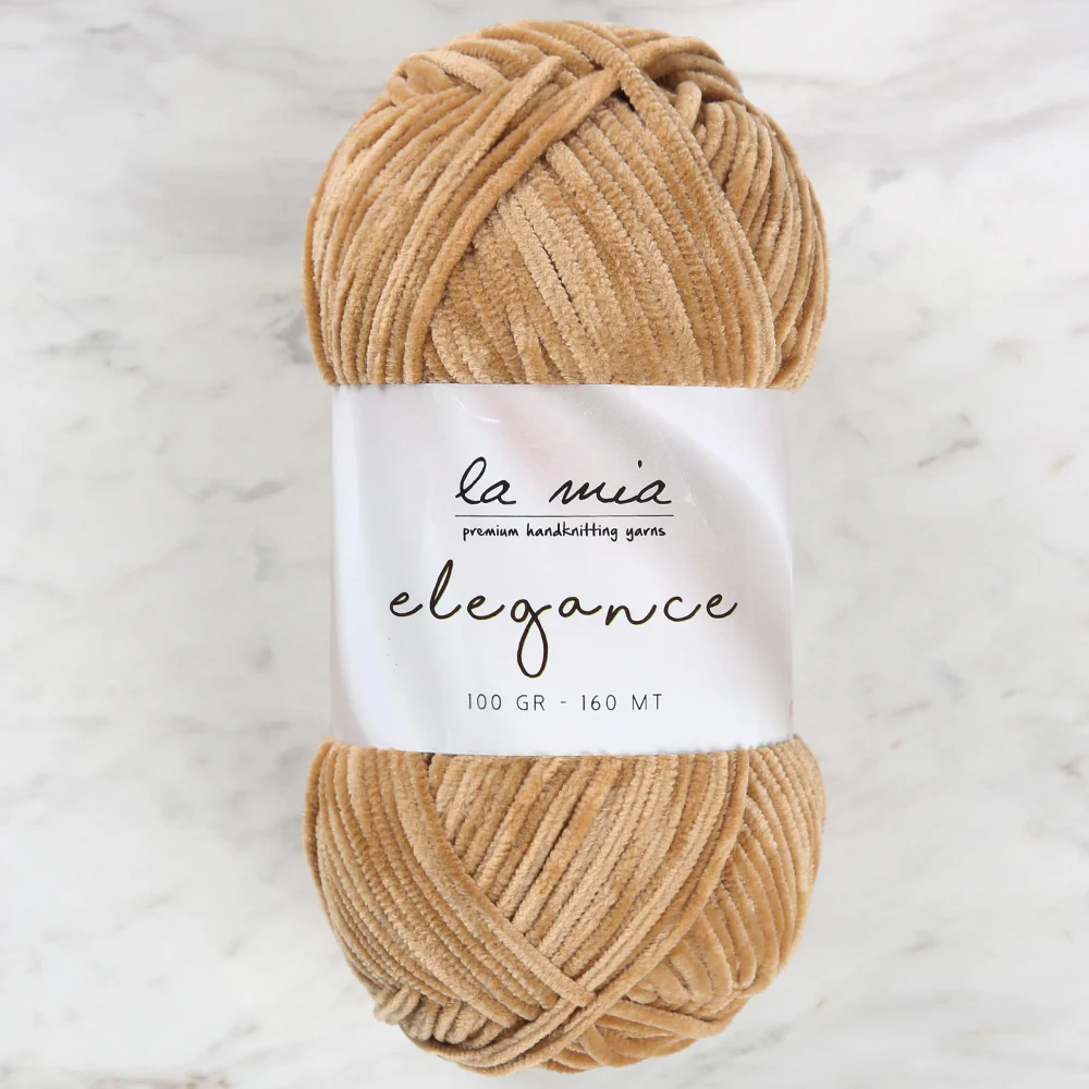 La Mia Elegance Fine Velvet Hand Knitting Yarn,Beige - L922