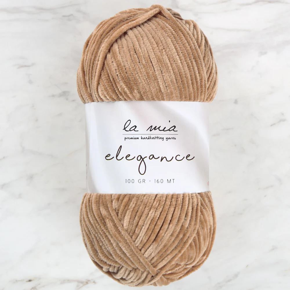 La Mia Elegance Fine Velvet Hand Knitting Yarn,Beige - L934