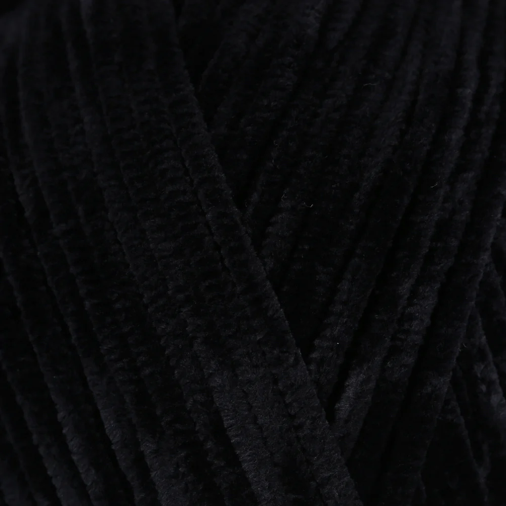 La Mia Elegance Fine Velvet Hand Knitting Yarn,Black - L902 - Image 2