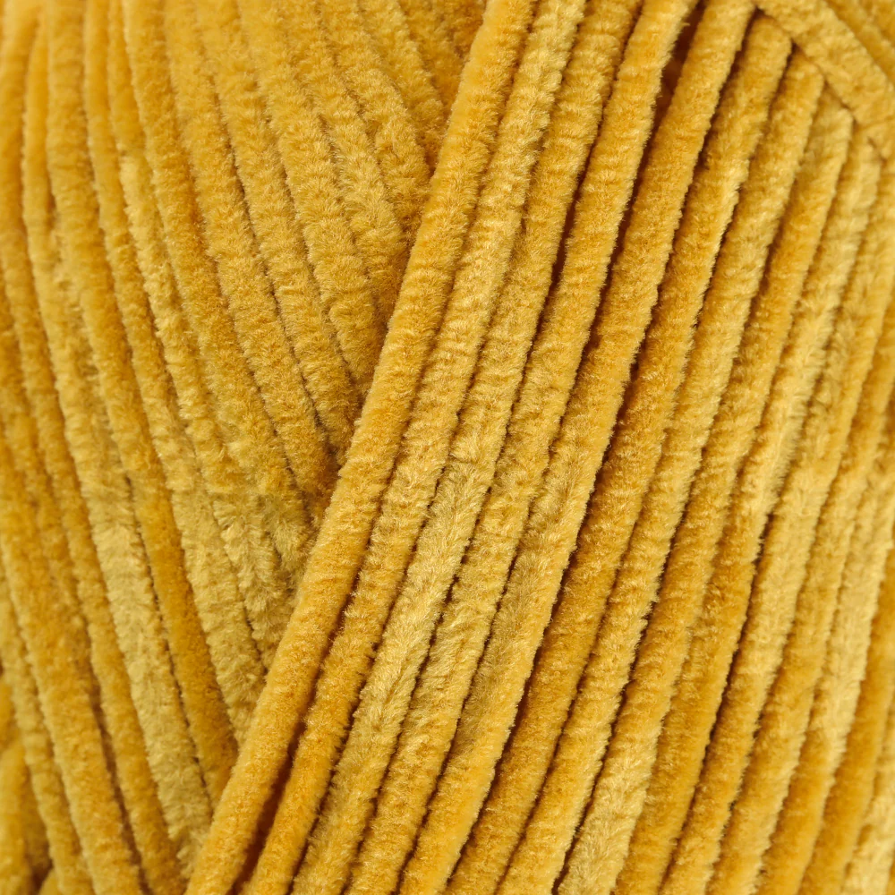 La Mia Elegance Fine Velvet Hand Knitting Yarn,Mustard- L916 - Image 2
