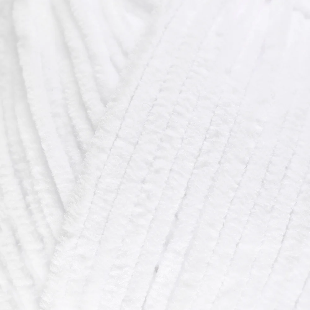 La Mia Elegance Fine Velvet Hand Knitting Yarn,White - L901 - Image 2