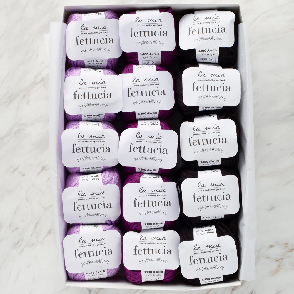 La Mia Fettucia Yarn Gift Set, Violet - Image 2