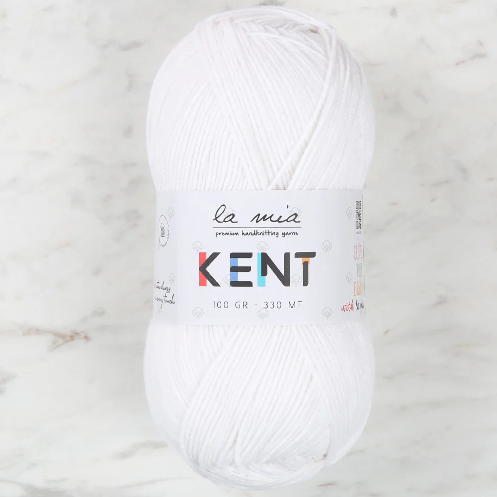 La Mia Kent Hand Knitting Yarn,White - L001