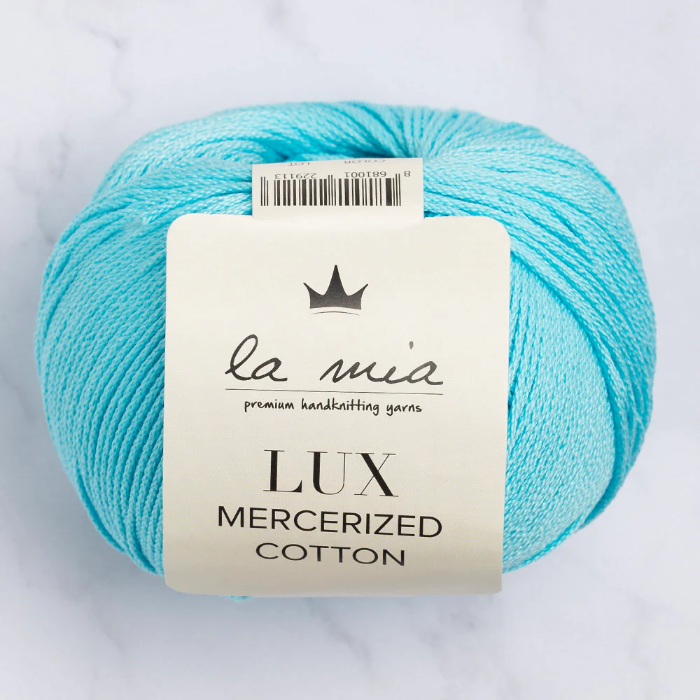 La Mia Lux Mercerized Cotton Yarn, Light Blue - 123