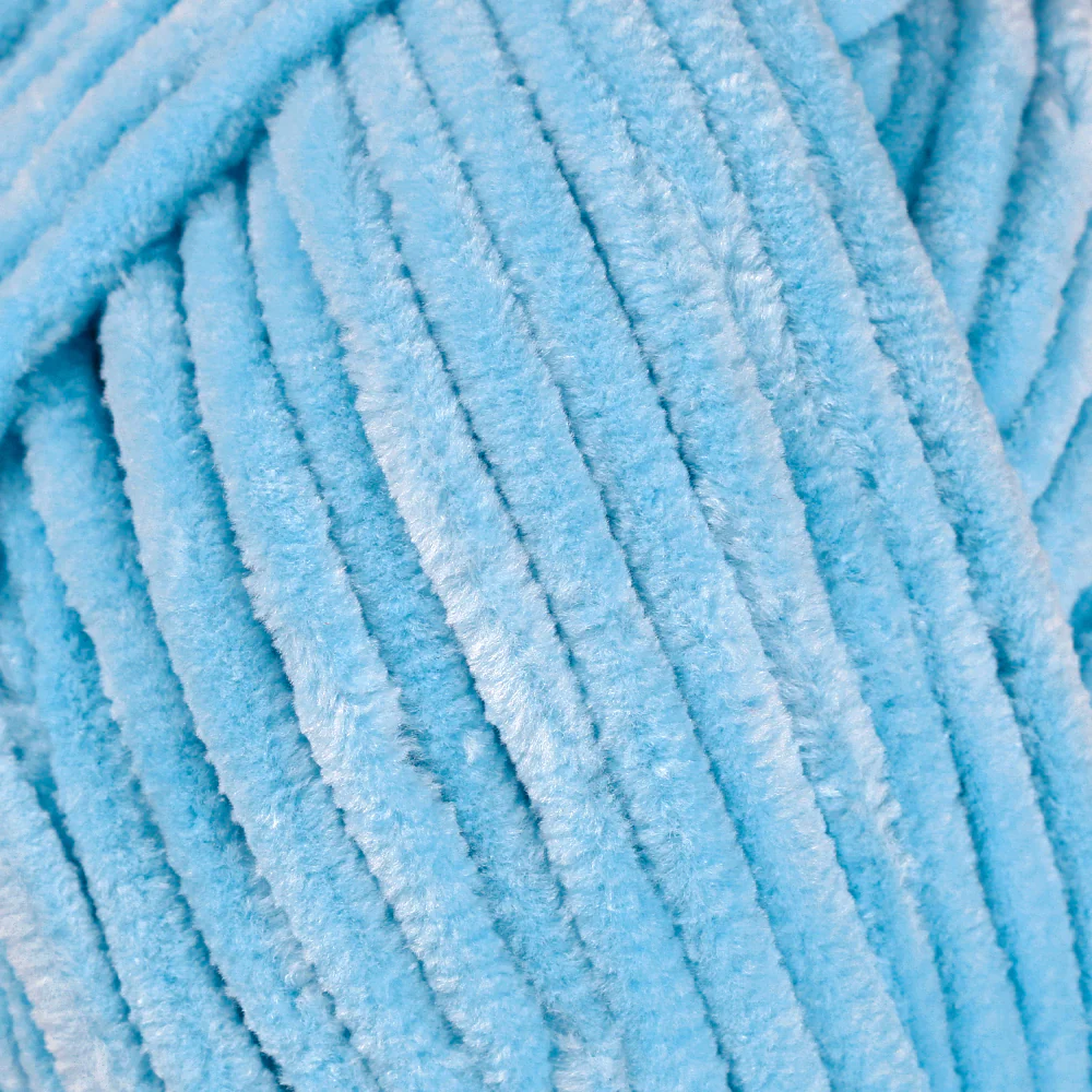 La Mia Mellow Chenille Yarn, Baby Blue - 907 - Image 2