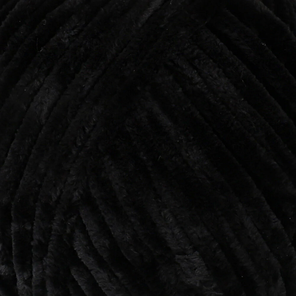 La Mia Mellow Chenille Yarn, Black - 902 - Image 2
