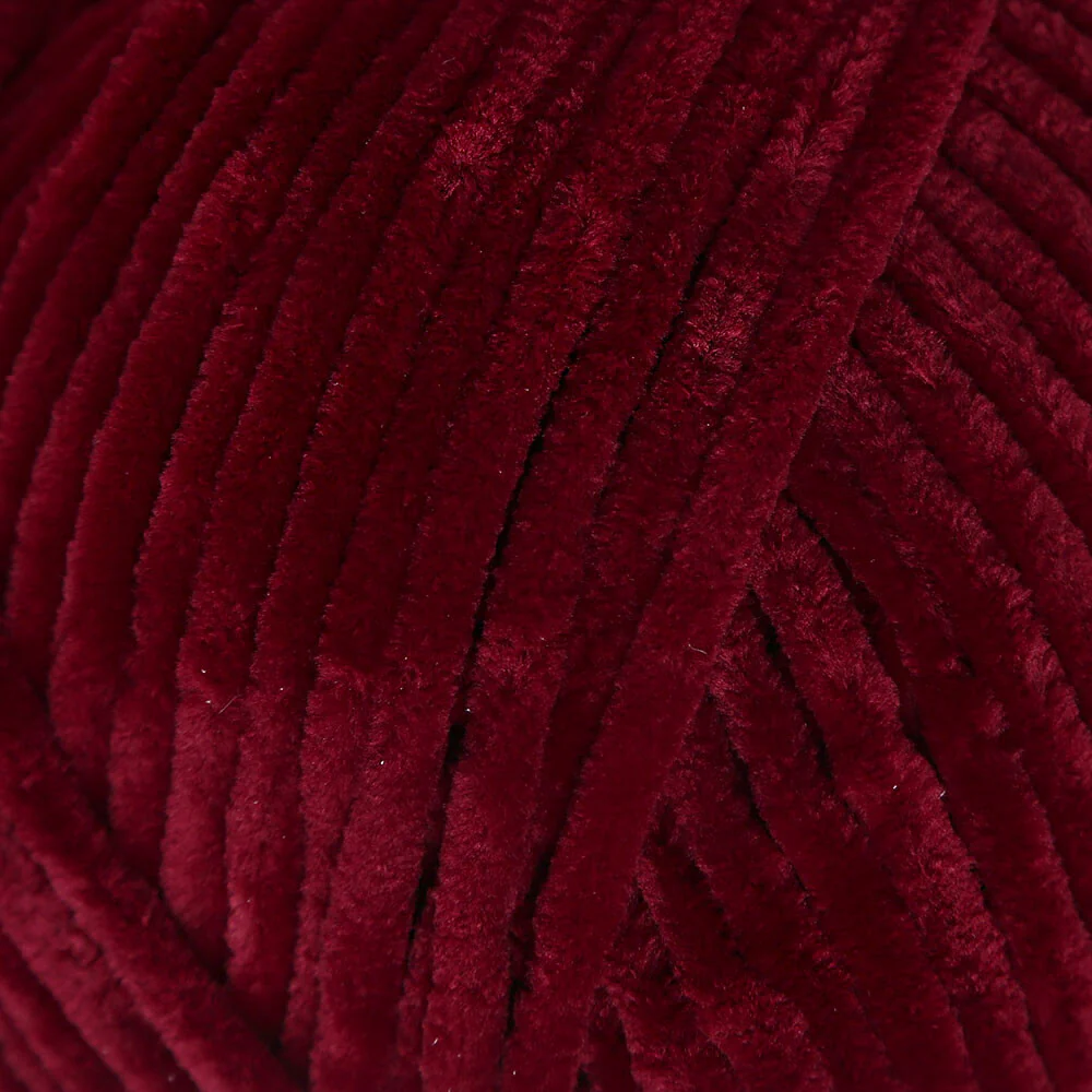 La Mia Mellow Chenille Yarn, Burgundy - 912 - Image 2