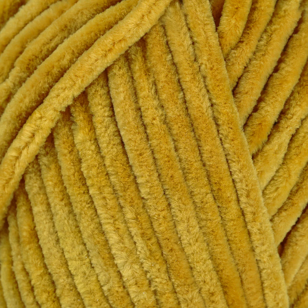La Mia Mellow Chenille Yarn, Dark Yellow - 916 - Image 2