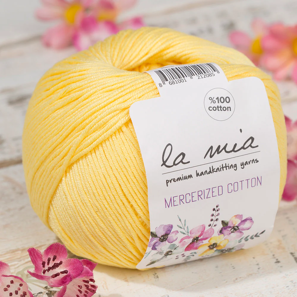La Mia Mercerized Cotton Yarn, Yellow - 177