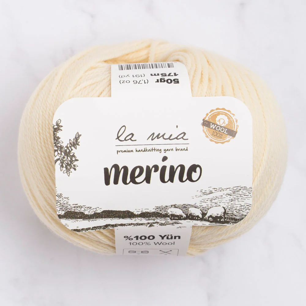 La Mia Merino Yarn, Cream - L075