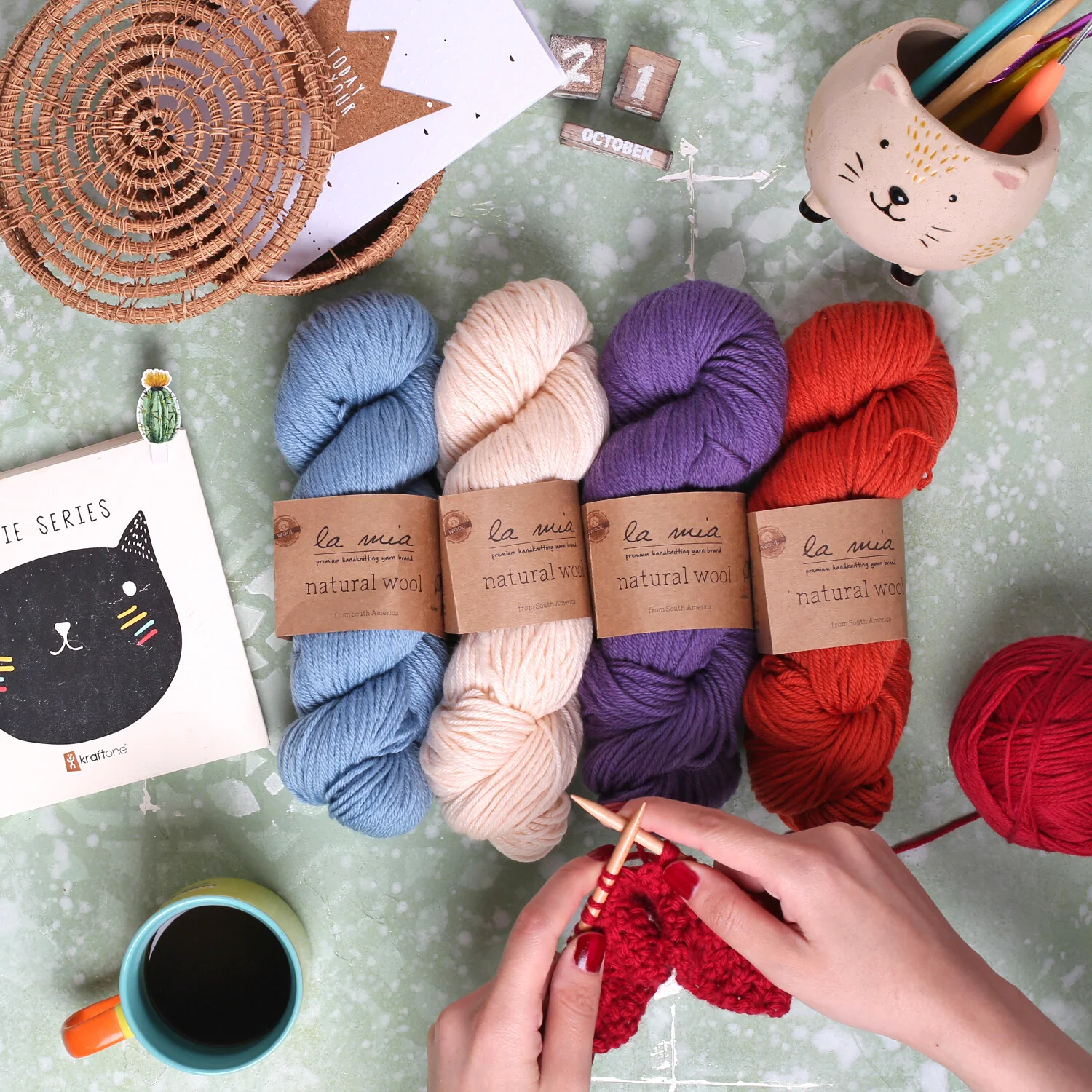 La Mia Natural Wool Knitting Yarn Cream - L201 - Image 3