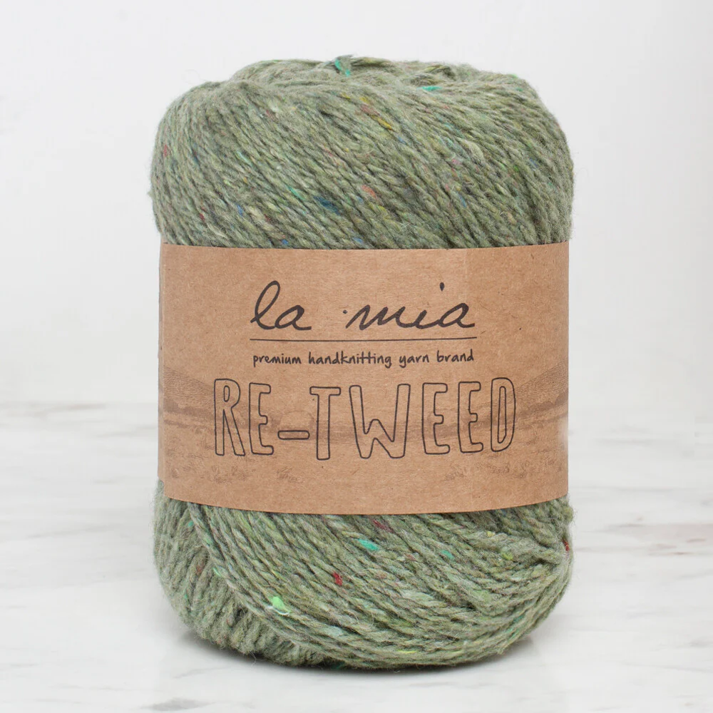La Mia Re-Tweed  Melange Yarn, Green - L173
