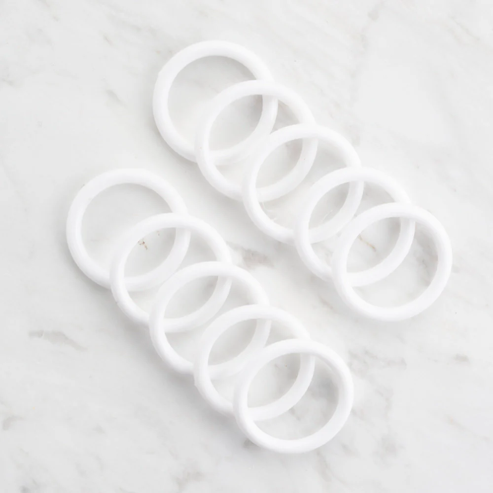 Loren 10 Pieces 2.5 cm Plastic Washcloths Ring, White - Small
