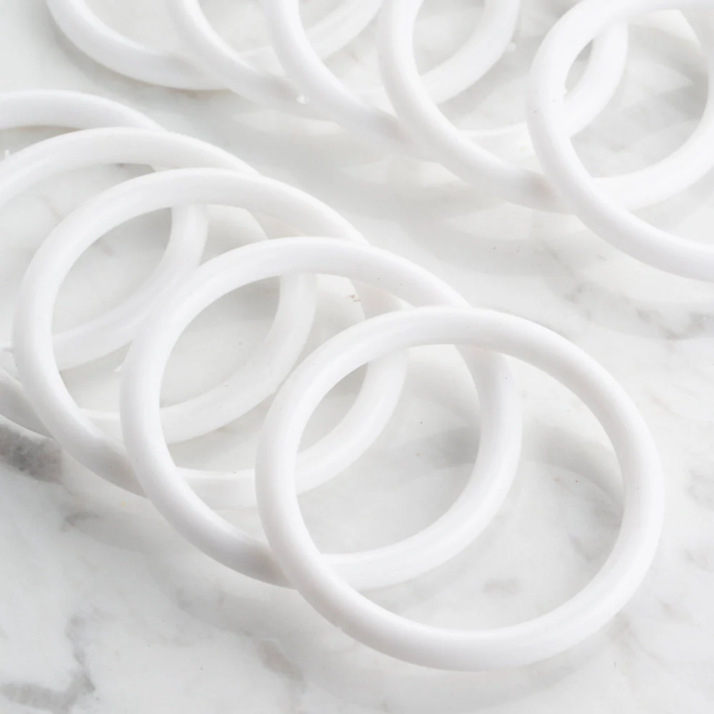 Loren 10 Pieces 5.5 cm Plastic Washcloths Ring, White - Large - Image 2
