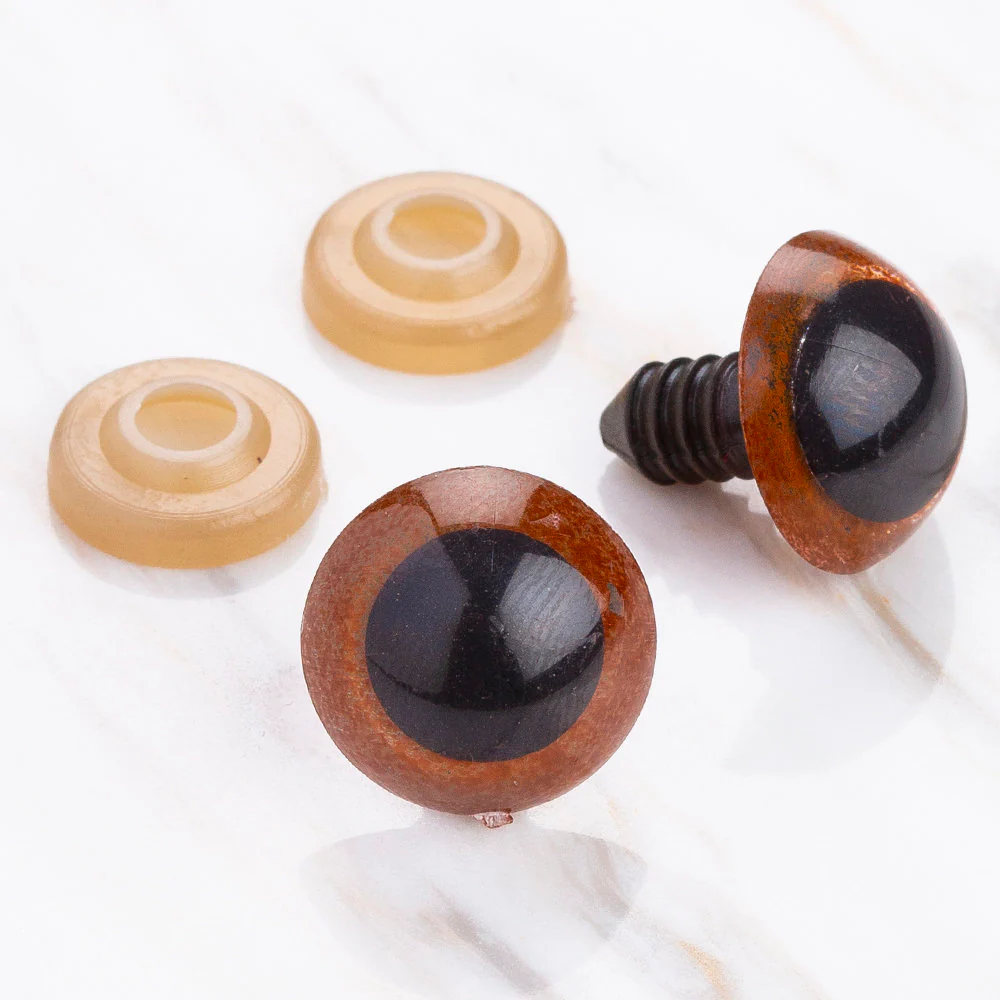 Loren 15 mm 5 Pairs Amigurumi Safety Plastic Eyes, Brown
