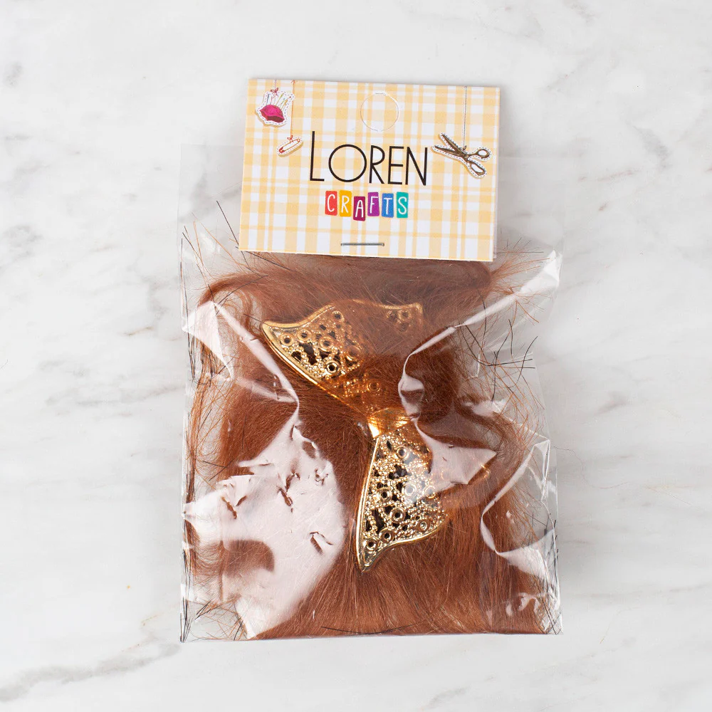 Loren 2 Pcs Faux Fur Fluffy Shoe Clip, Claret and Brown - Image 2