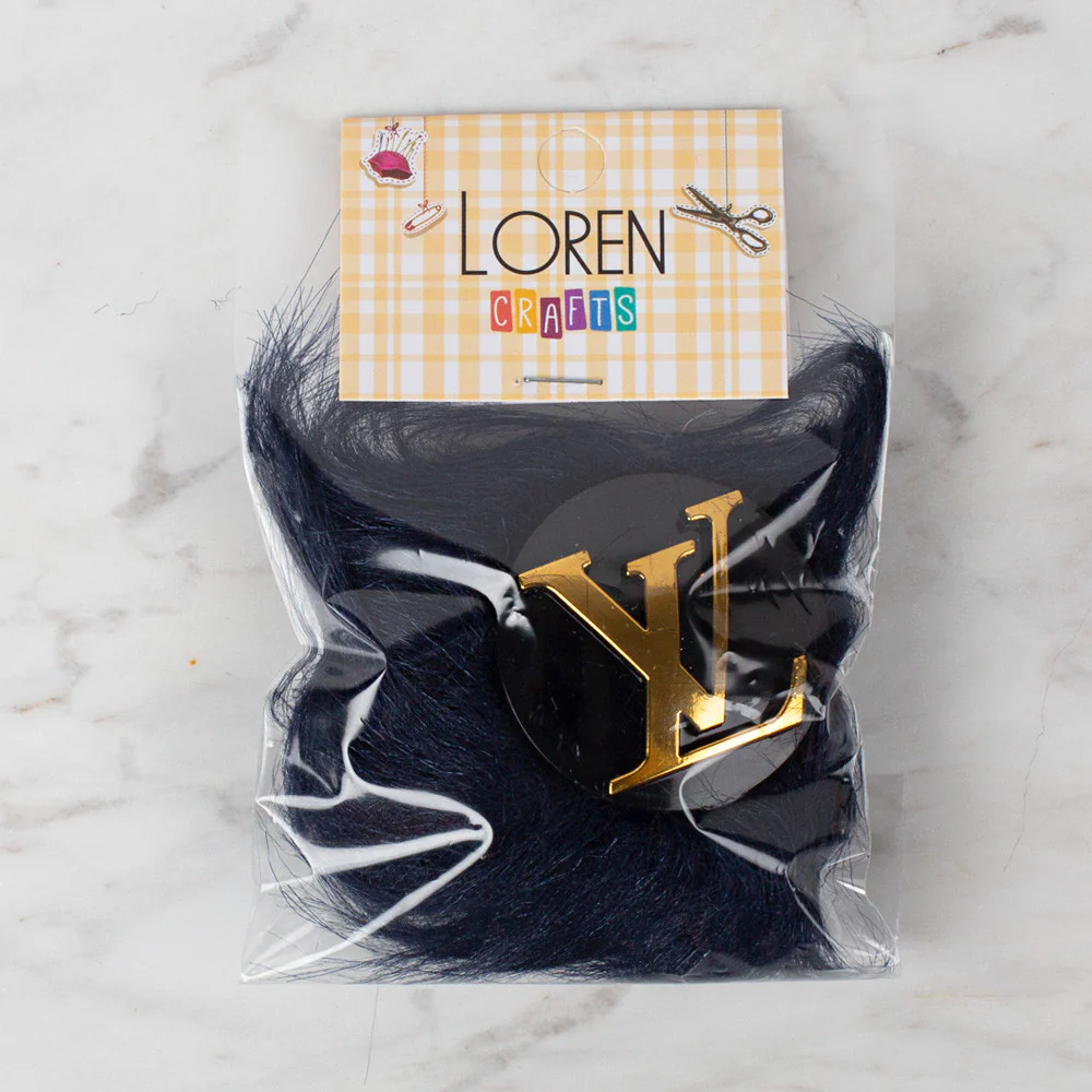 Loren 2 Pcs Faux Fur Fluffy Shoe Clip, Navy Blue - Image 2