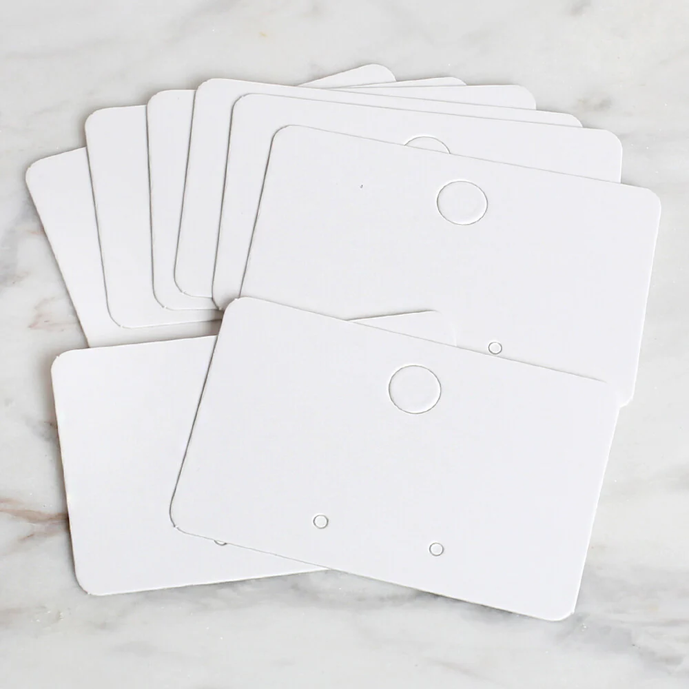 Loren 25 pcs Jewelry (Earring) Card, White - Image 3