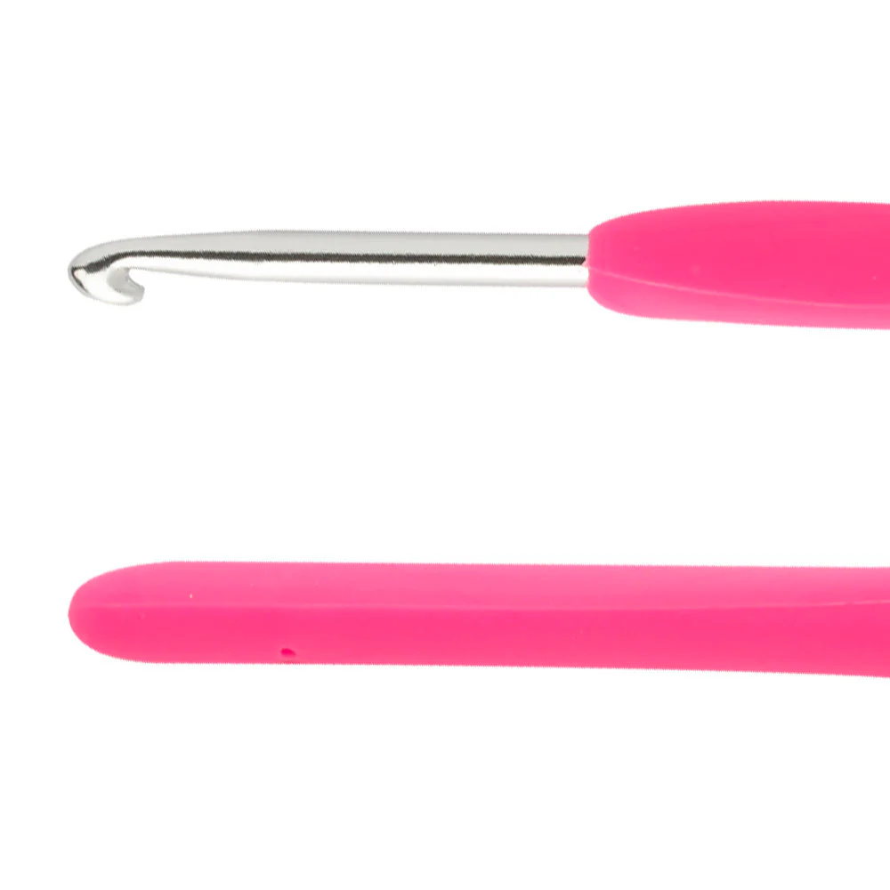 Loren 4 mm Soft Handled Crochet Hook, Pink - Image 2