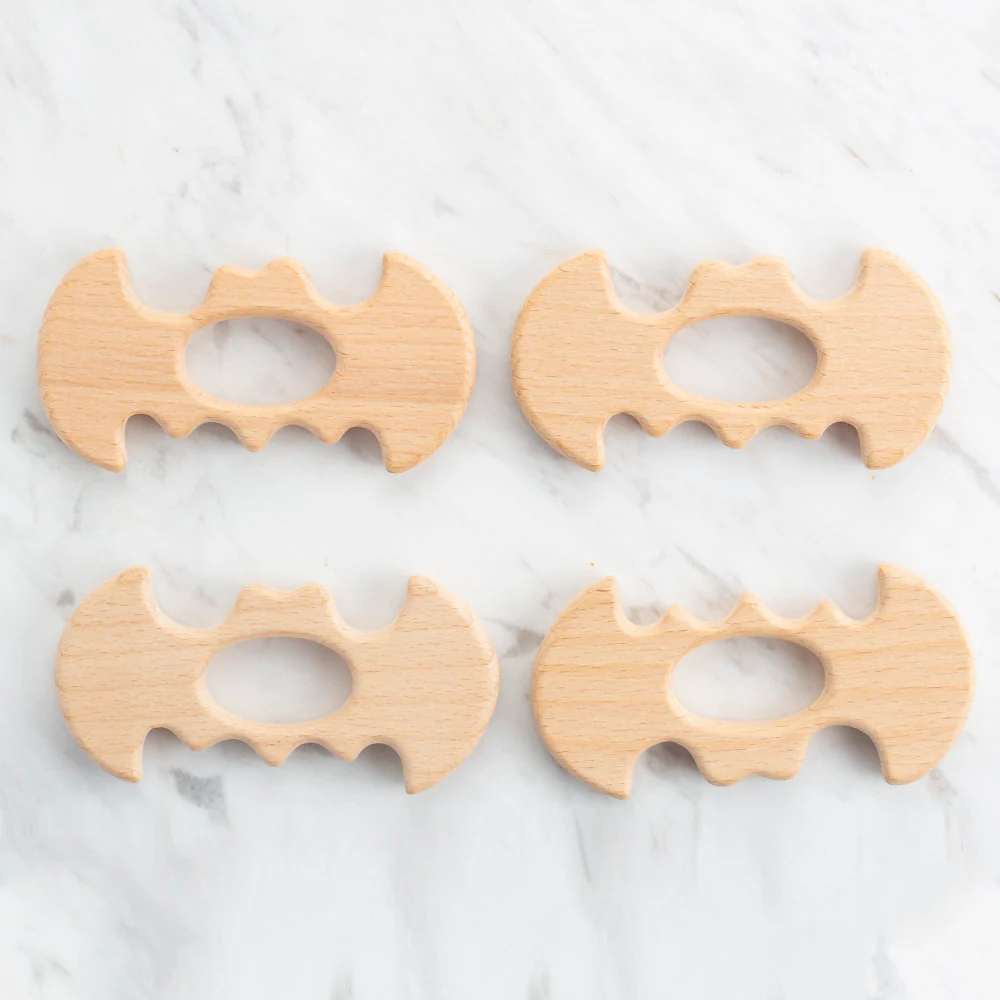 Loren 4 Pcs Wodden Teether Ring, Bat