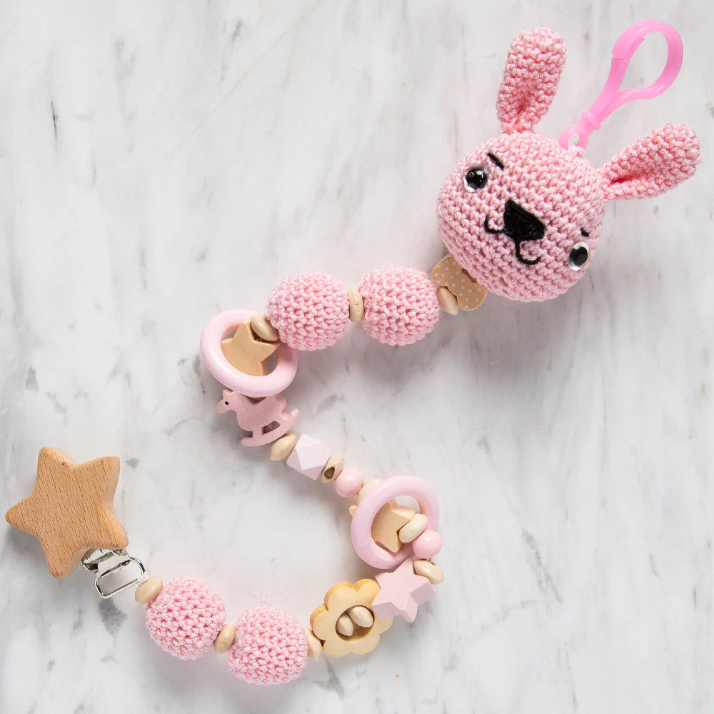 Loren Cloud Shaped Wooden Pacifier Clip - Image 4