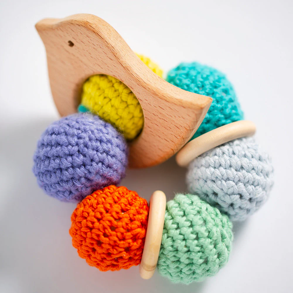 Loren 4 Pcs  Wooden Teether Ring, Shell Shape - Image 3