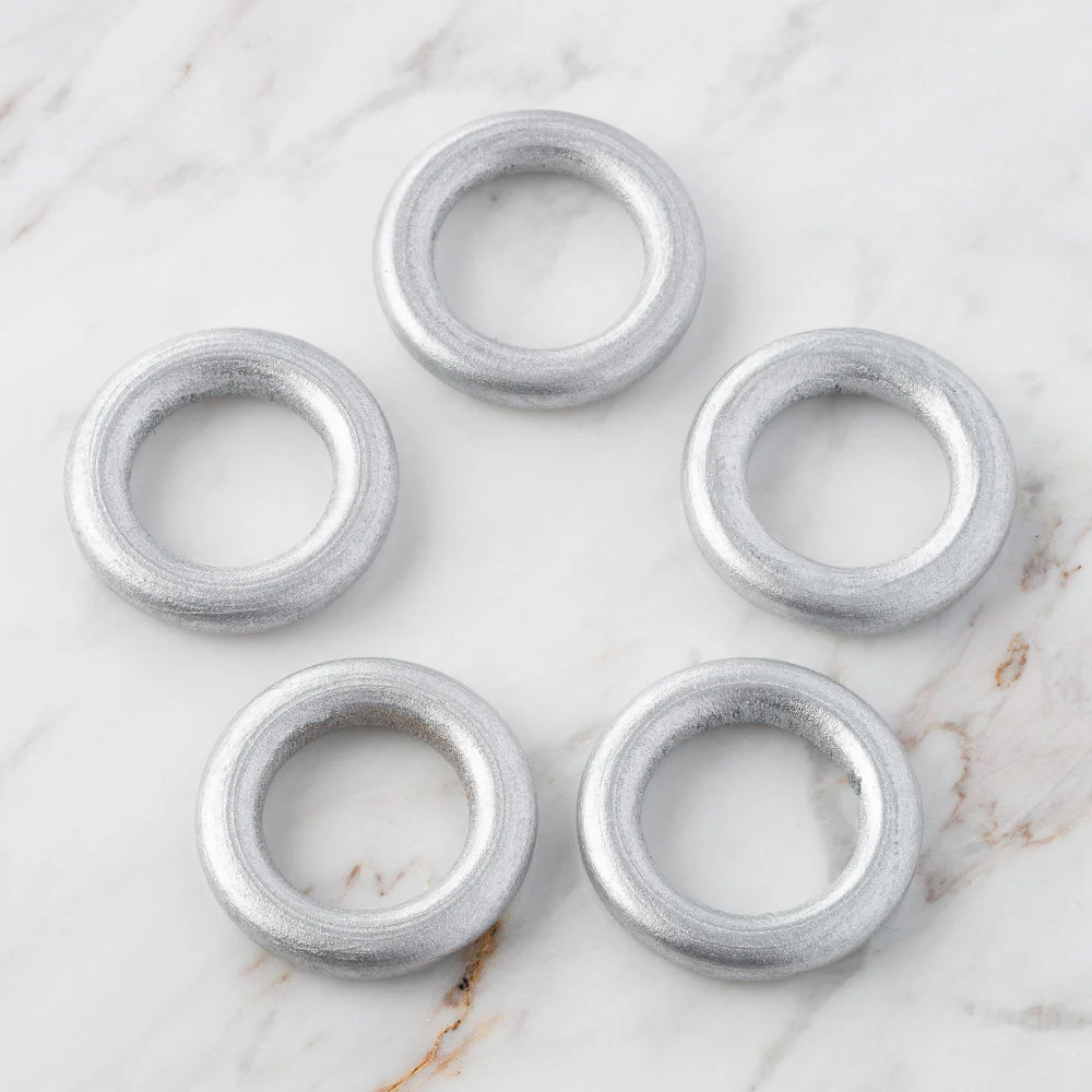 Loren 5 Pcs Wooden Ring, Grey