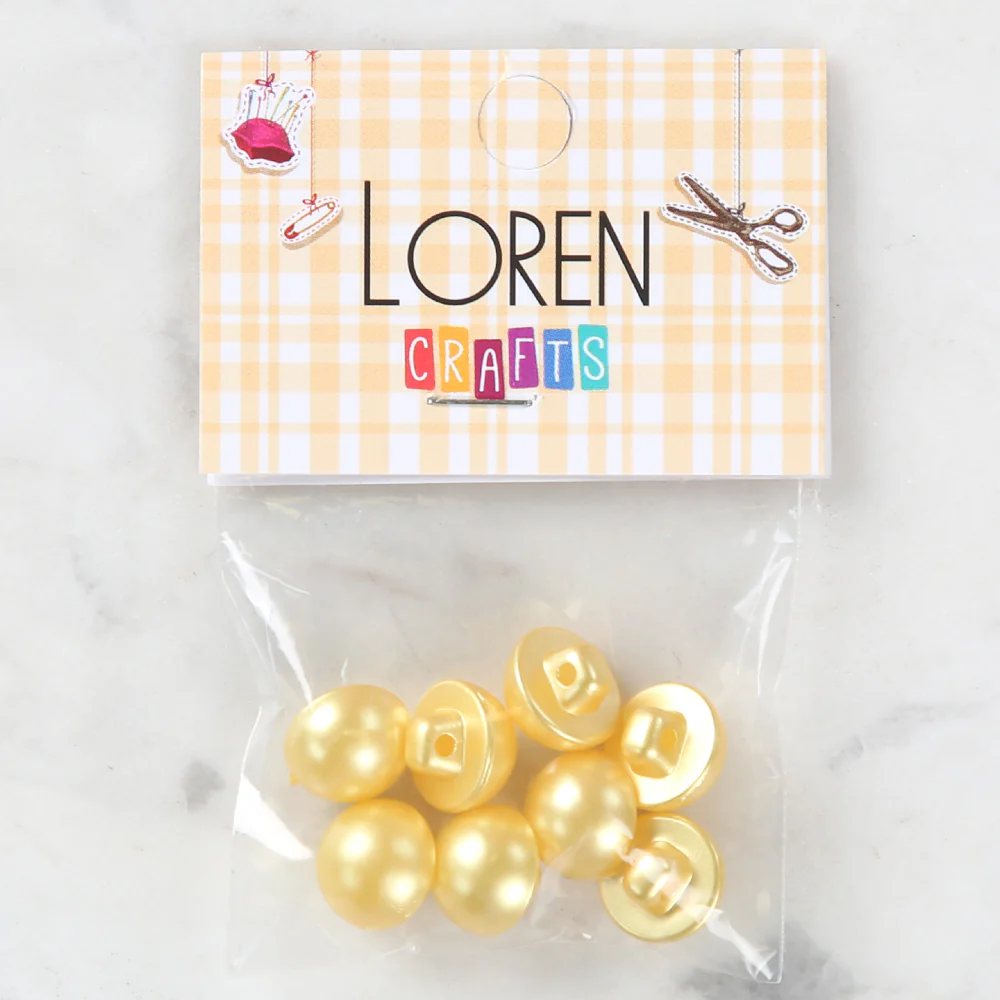 Loren Crafts 8 Pack Button, Yellow - 144
