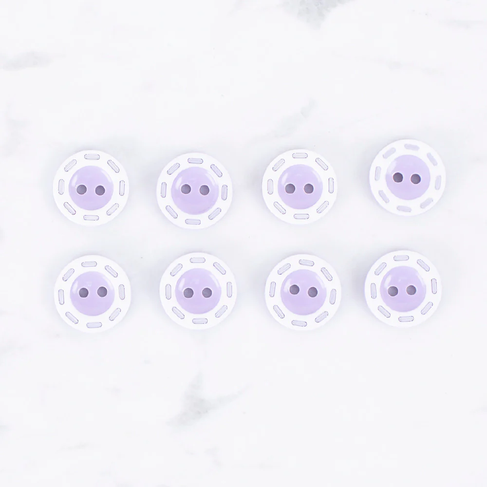 Loren Crafts 8 Pack Button, Lilac - 0532