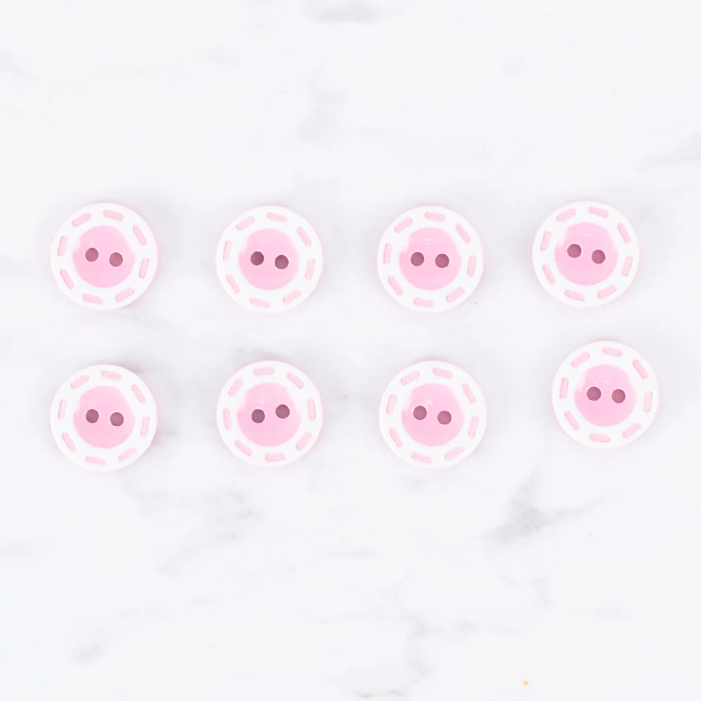 Loren Crafts 8 Pack Button, Pink - 0531