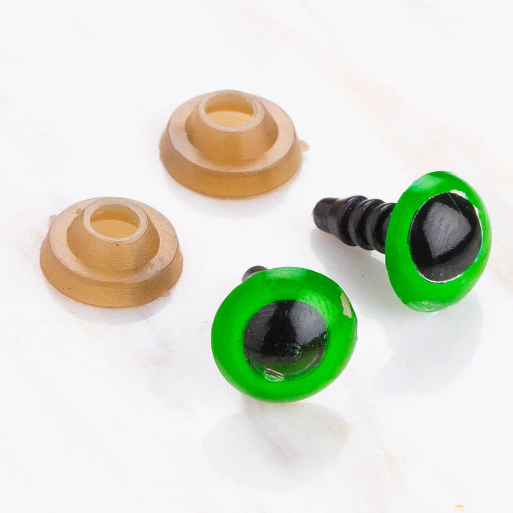 Loren 9 mm 5 Pairs Amigurumi Safety Plastic Eyes, Green