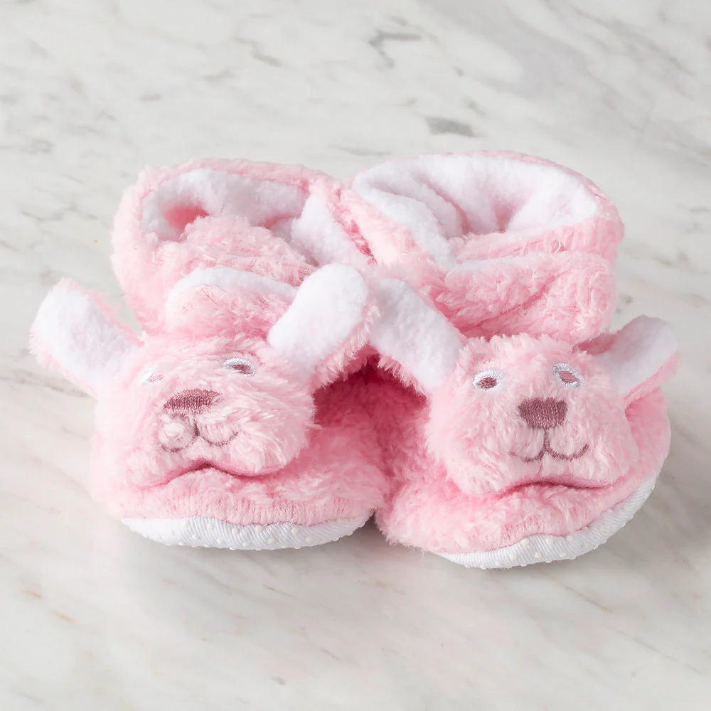 Loren Baby Booties, Light Pink Bunny - Image 2