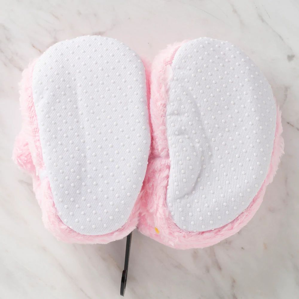 Loren Baby Booties, Light Pink Bunny - Image 3
