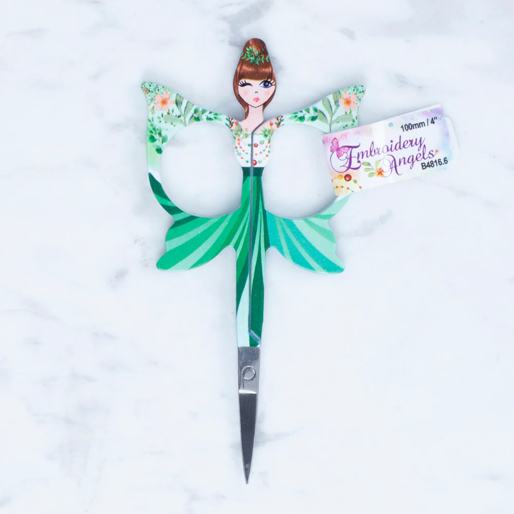 Loren Butterfly Patterned Scissors, Green - B4816.6