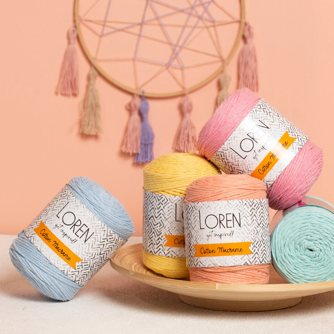 Loren Cotton Macrame Yarn, Baby Blue - R051 - Image 3