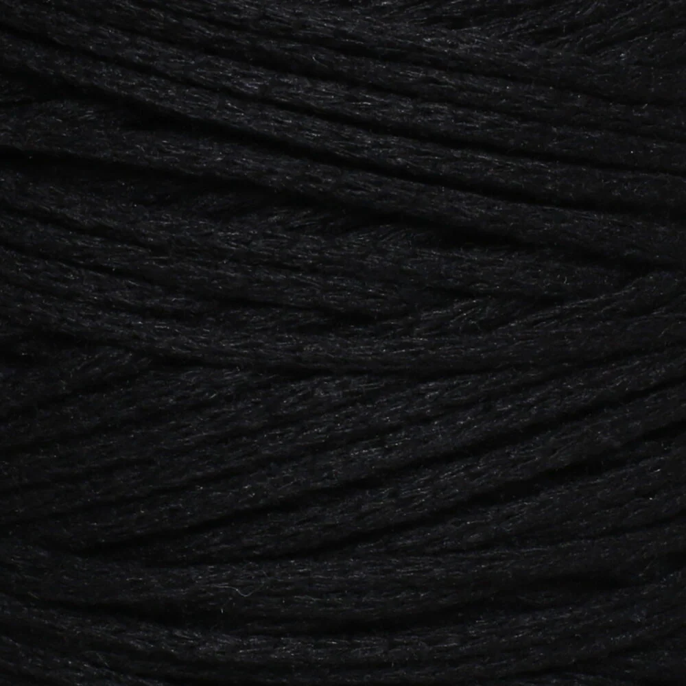 Loren Cotton Macrame Yarn, Black - R004 - Image 2