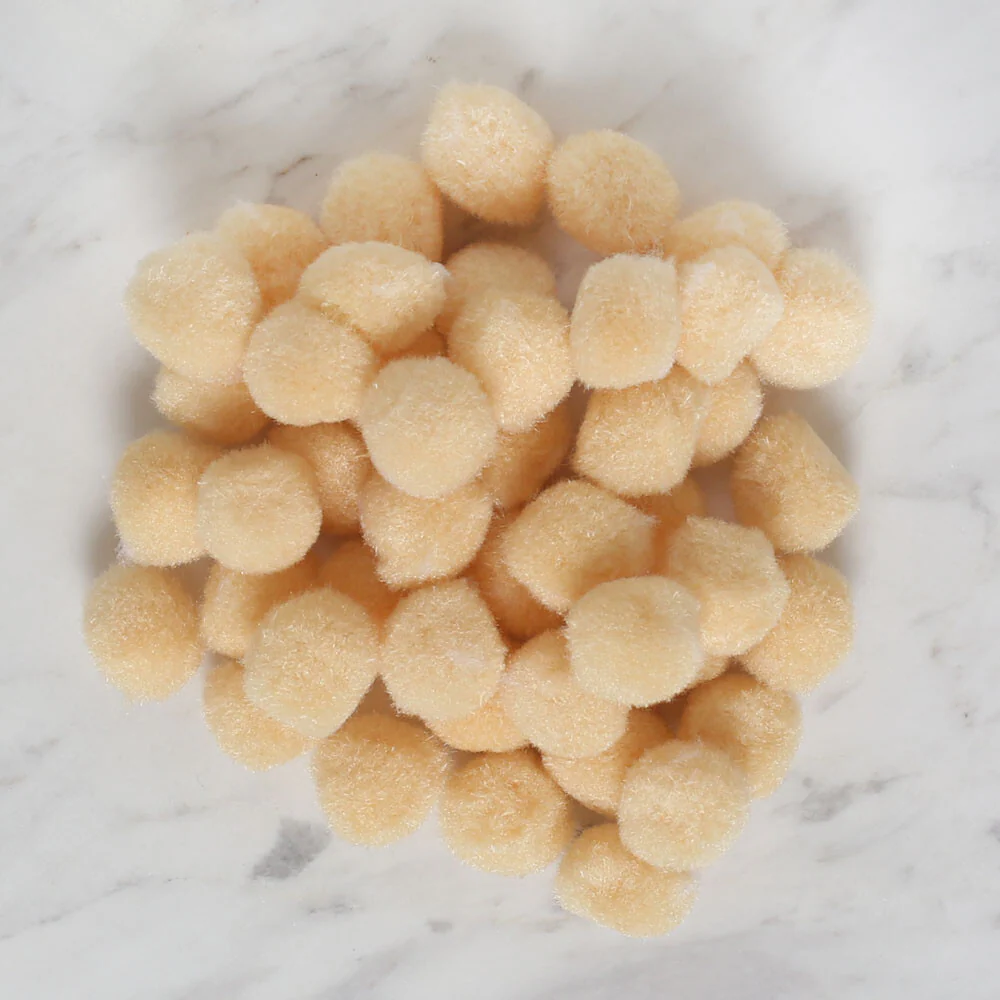 Loren Crafts 2 cm 100 pcs Pom-Pom, Cream - Image 2