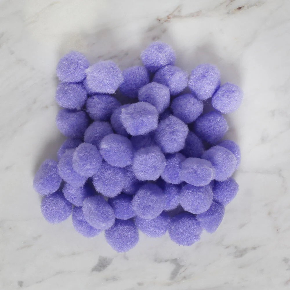 Loren Crafts 2 cm 100 pcs Pom-Pom, Lilac - Image 2