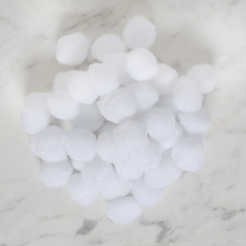 Loren Crafts 2 cm 100 pcs Pom-Pom, White - Image 2