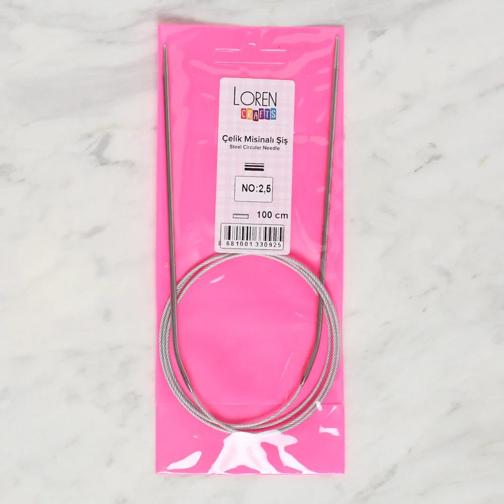 Loren Crafts 2.5mm 100 cm Steel Circular Knitting Needles - Image 2