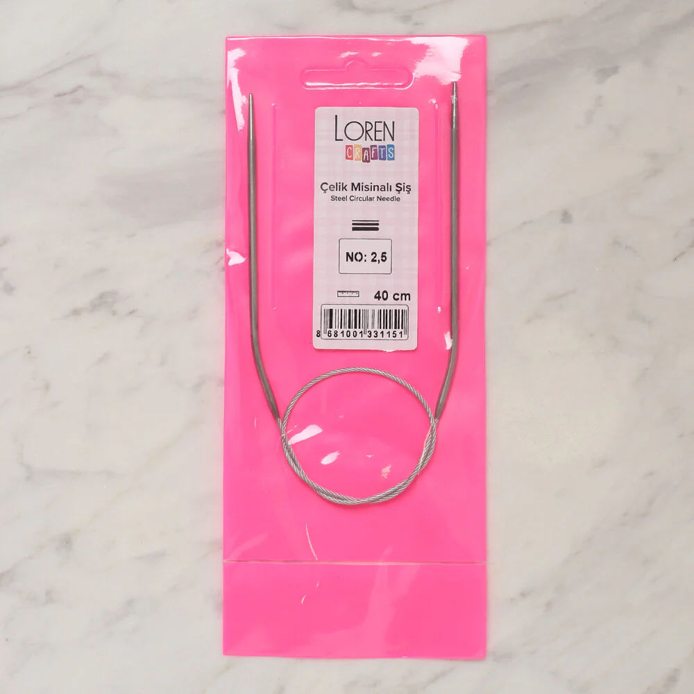 Loren Crafts 2.5mm 40 cm Steel Circular Knitting Needle - Image 4