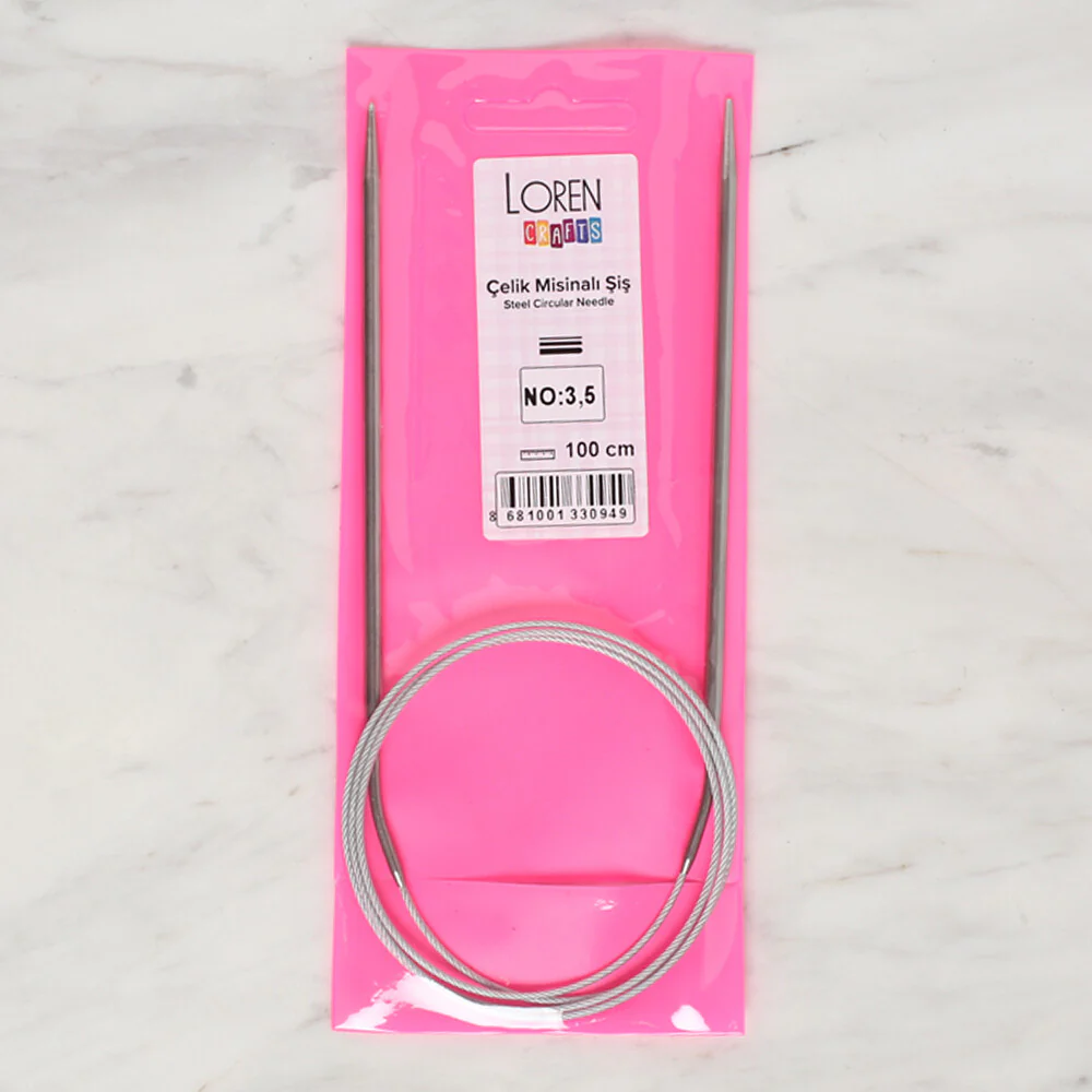 Loren Crafts 3.5mm 100 cm Steel Circular Knitting Needles - Image 2