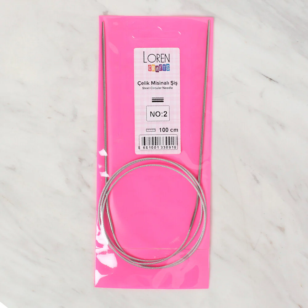 Loren Crafts 3mm 100 cm Steel Circular Knitting Needles - Image 2