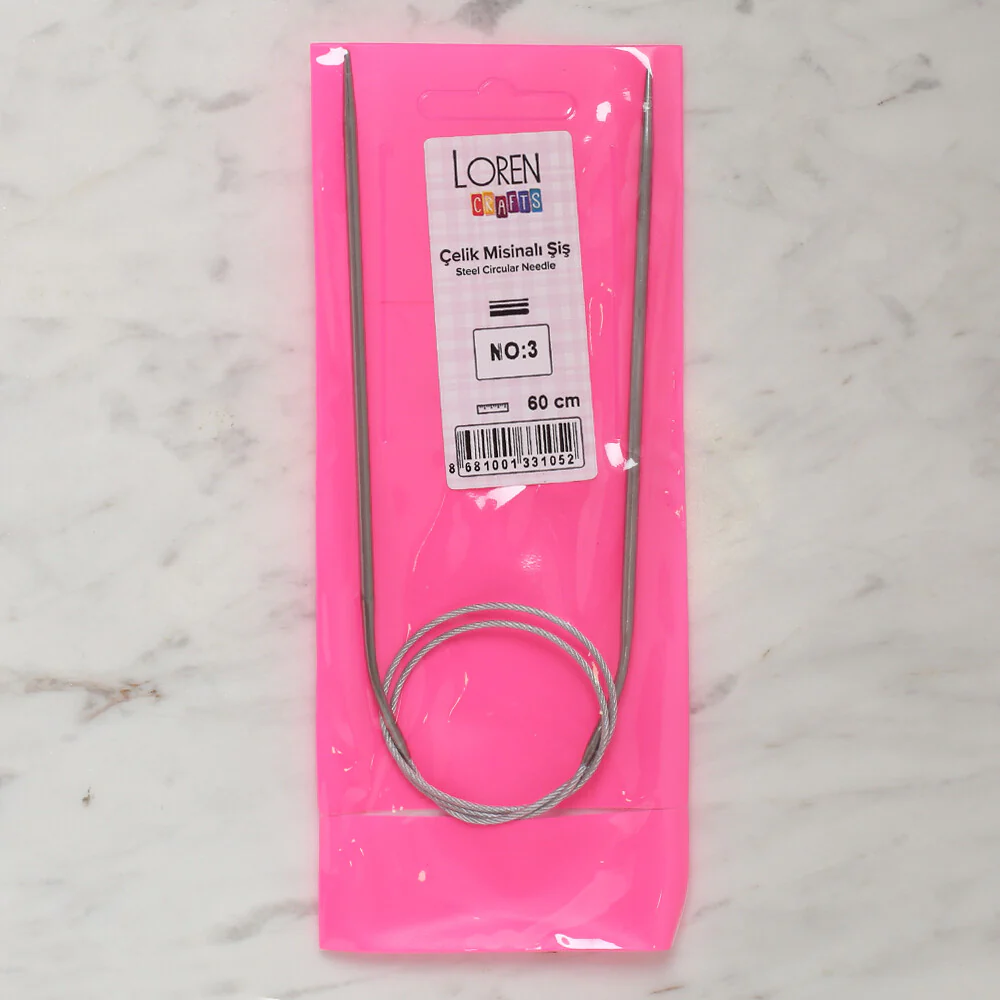 Loren Crafts 3mm 60 cm Steel Circular Knitting Needle - Image 4