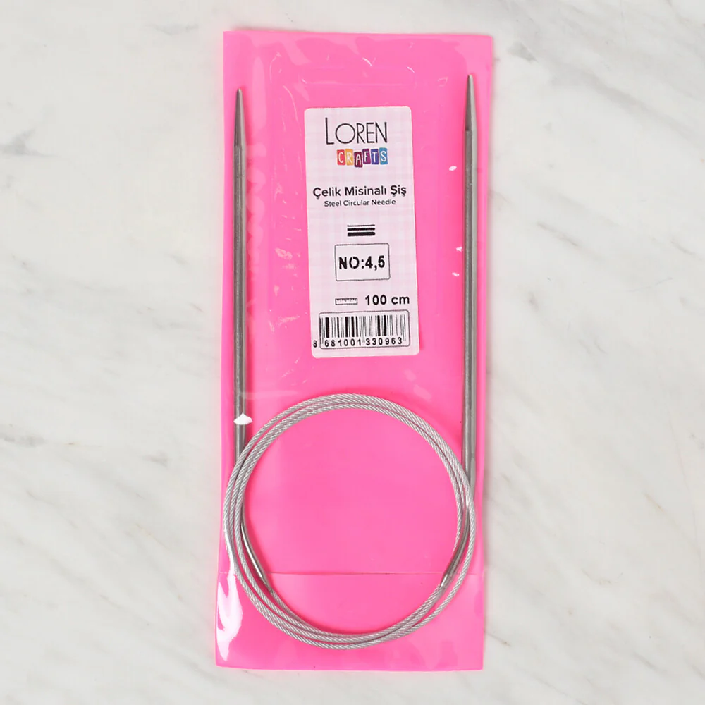 Loren Crafts 4.5mm 100 cm Steel Circular Knitting Needles - Image 2