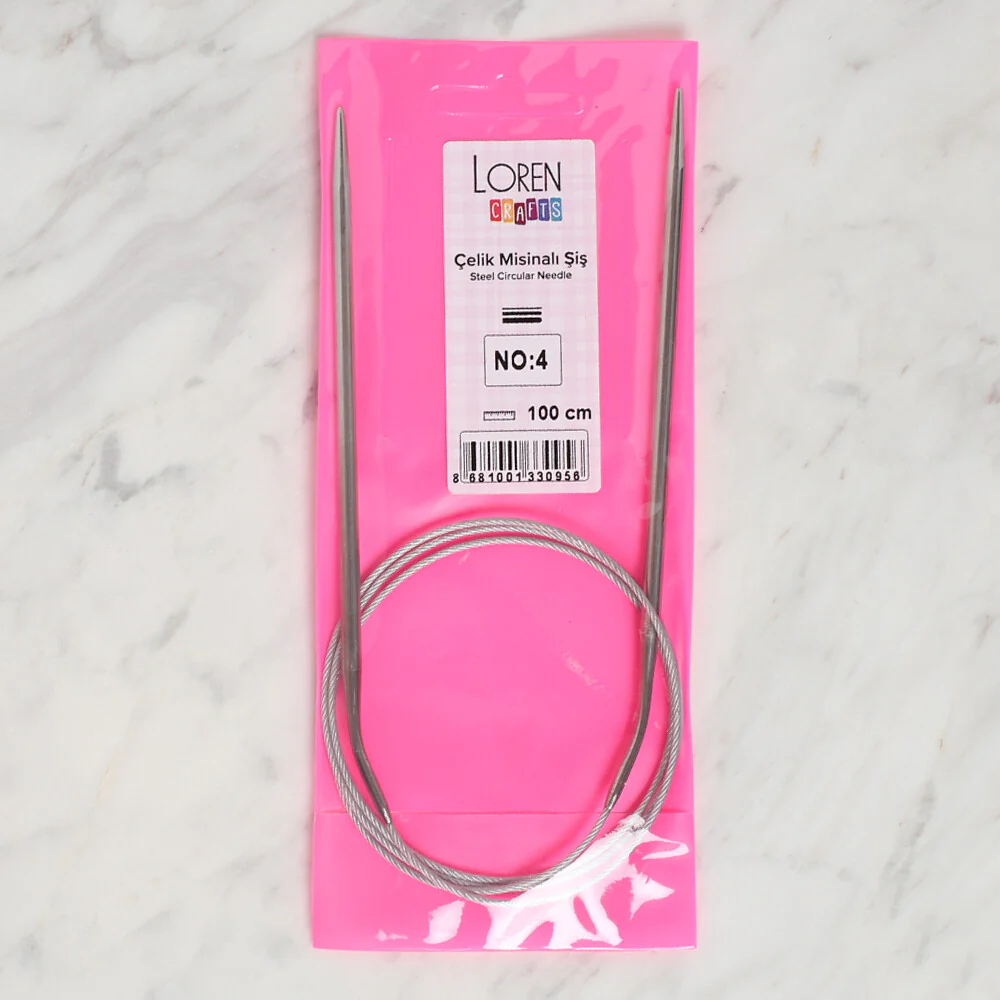 Loren Crafts 4mm 100 cm Steel Circular Knitting Needles - Image 2