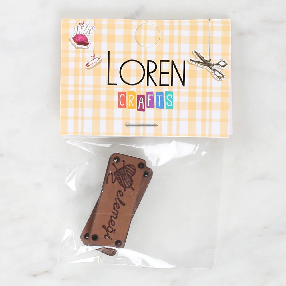 Loren Crafts 5 Pcs "Elemeği" Leather Badge - 1586 - Image 2