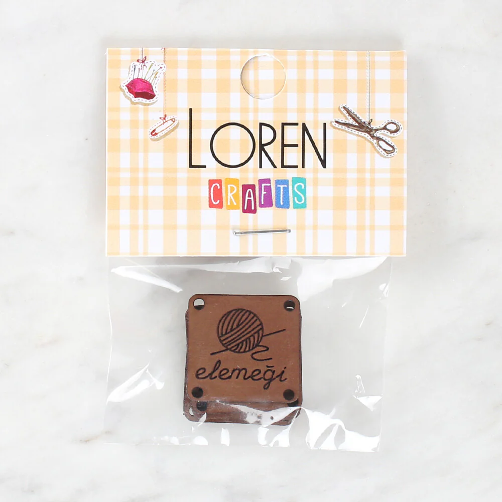 Loren Crafts 5 Pcs "Elemeği" Leather Badge - 1589 - Image 2