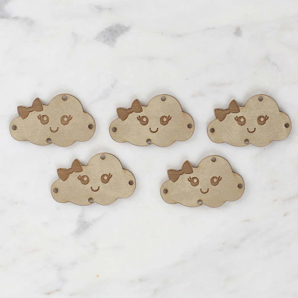 Loren Crafts 5 Pcs Patterned Leather Badge - 1575