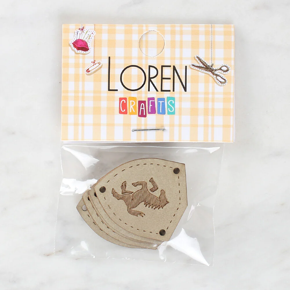 Loren Crafts 5 Pcs Patterned Leather Badge - 1582 - Image 2